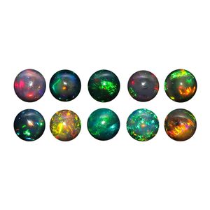 YASHEE – opale noire naturelle, 7x7mm, perles rondes en pierres précieuses éthiopiennes, pour la fabrication de bijoux, fourniture de bricolage - Product Image 1