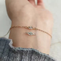 Nouveau 2025 Connecteurs Sertis de Zircon Marquise 3x6mm en Plaqué Or Véritable pour Bracelets Permanents Bijoux Breloques Pierres de Naissance en Argent S925