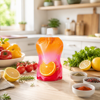 Sacs d'emballage personnalisés 125G 500G 250G à fond plat et trois soudures latérales pour café, purée de fruits, avec bec verseur et fermeture éclair en PE, résistants aux chocs