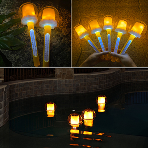 Cootway IP68 Impermeable Solar Iluminar Llama Antorcha Bajo el agua Flotante <span class=keywords><strong>Piscina</strong></span> Termómetro - Product Image 6