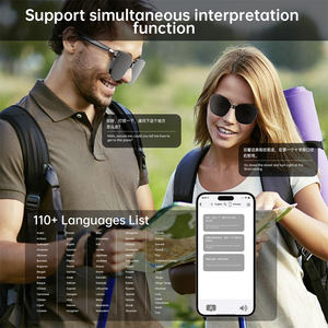 Lunettes de traduction prenant en charge plus de 110 langues, verres polarisés UV400, lunettes de soleil, audio ouvert, lunettes intelligentes pour le bureau et l'extérieur - Product Image 2