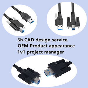 สายเชื่อมต่อ USB 3.0 AM ตัวผู้ ไป BM ตัวผู้ พร้อมสกรูล็อค ความเร็ว 5Gbps ป้องกันสัญญาณรบกวนด้วยวัสดุถักและฟอยล์ สำหรับกล้องอุตสาหกรรมและเครื่องพิมพ์ - Product Image 4