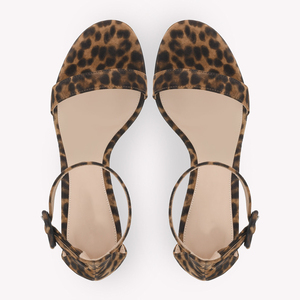 Sandales à talons aiguilles en daim pour femmes, à bout ouvert, avec bride de cheville et boucle, style minimaliste, pour sorties, vente en gros OEM - Product Image 4