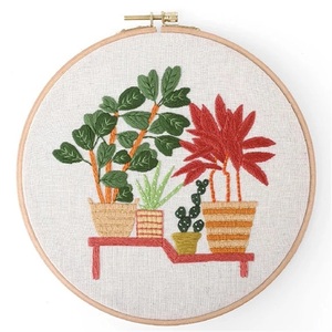 Kit <span class=keywords><strong>de</strong></span> broderie DIY en gros avec motifs <span class=keywords><strong>de</strong></span> fleurs et <span class=keywords><strong>de</strong></span> plantes, tissu à <span class=keywords><strong>broder</strong></span>, <span class=keywords><strong>point</strong></span> <span class=keywords><strong>de</strong></span> <span class=keywords><strong>croix</strong></span>, travaux manuels - Product Image 2