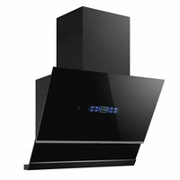 Hotte aspirante murale intelligente à ventilation, pour cuisine domestique, avec panneau de commande en verre relevable, commande vocale IA et moteur en cuivre