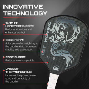 Raquete de Pickleball de Fibra de Carbono Bruta T700 Aprovada pela USAPA, 16mm Termoformada com Núcleo de Espuma para Máximo Efeito, Conjunto em Caixa de Presente - Product Image 6