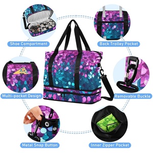 Custom Bling Design Waterproof Travel Duffel <b>Bag</b> Multi-functional Dry and Wet Separation Sport Yoga Travel Portable Gym <b>Bag</b> - Product Image 5