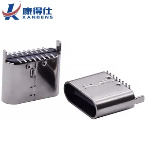 Type C 16pin Verticale Surface Mount Smd Smt Vrouwelijke Socket 6.3/6.5Mm Hoogte 2 Pin Usb Connector Met anti Stofkap