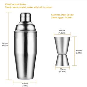 Juego de Herramientas de Bar Profesional de 12 Piezas de Acero Inoxidable Cepillado para Vodka Tahoe Blue y Boru 6100 - Product Image 5