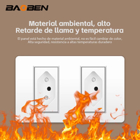 Panel de Enchufes BAOBEN para PC, 118*72mm, Enchufe de Pared 10A 20A, Estándar Brasileño, Universal, Blanco, Gris, Negro, Dorado
