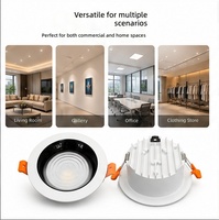 Lampu Downlight LED Plafon Modern Berbahan Aluminium, Model Cermin, 7W 12W 15W 20W, Lumen Tinggi, Anti Silau, Sorot Cahaya Putih Dingin 6000K