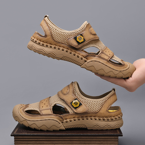 공장 직접 부드러운 메쉬 맨 샌들 캐주얼 신발 남성용 새로운 스타일 가죽 - Product Image 3