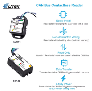 ECR-01非接触式CAN总线阅读器无线车辆数据记录器，用于车队管理/诊断，车辆防雨设计 - Product Image 6