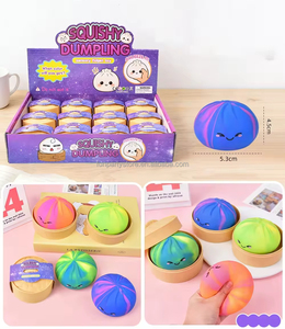 ของเล่นบีบตุ๊กตาซาลาเปาแบบมีกลิตเตอร์ TPR มอลโทส ของเล่นบีบเนื้อนุ่มหลากสี ลูกบอลบีบคลายเครียด ของเล่นบีบคืนรูปช้าๆ ของเล่นบรรเทาความเครียด - Product Image 2