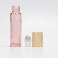 Bouchon en bois de haute qualité 10ml, huile essentielle en verre Rose, à utiliser avec un rouleau de pierres précieuses en cristal et un capuchon en or Rose