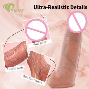 静脈模様付きリモコン式防水IPX5ソフトペニスバイブレーターリアルな女性用人工ペニスオナホール - Product Image 3