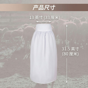 White Long <b>Half</b> <b>Apron</b> Cotton Vintage Style Maid Costume Women Adults Cosplay Outfit - Product Image 2