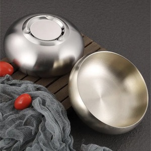 In acciaio inox oro argento insalatiere metallo Dessert Snack zuppa coreana riso Noodle Ramen ciotola cucina - Product Image 2