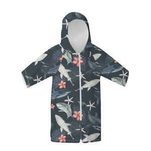 Venta al por mayor Niños Waffle 100% Microfibra Personalizado Zip up <span class=keywords><strong>Toalla</strong></span> Surf Swim <span class=keywords><strong>Toalla</strong></span> Poncho Cambio de abrigo para niños - Product Image 2