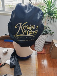 Gorros de Dormir Personalizados al por Mayor, Gorros con Banda Ancha, Lazos de Satén, Logotipo Personalizado, Gorro Largo para Trenzas con Botón - Product Image 4