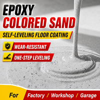 Revêtement liquide autolissant à effet marbre époxy haute résistance à prise rapide, couleur sable, modèle SL-DLS, pour application au couteau et au truelle sur sols