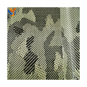 Nouveau tissage Camouflage Kevlars <span class=keywords><strong>fibre</strong></span> de <span class=keywords><strong>carbone</strong></span> mélangé jaune noir aramide tissu en Fiber de <span class=keywords><strong>carbone</strong></span> - Product Image 1