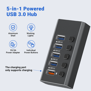 USB3.0 5 Cổng <span class=keywords><strong>USB</strong></span> Hub Đa <span class=keywords><strong>USB</strong></span> Adapter Nhanh Chóng Sạc Docking Station Rộng rãi Tương Thích Cho Iphone Tài Năng Điện Thoại Máy Tính Xách Tay <span class=keywords><strong>PC</strong></span> - Product Image 2