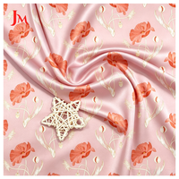 Tissu satiné en polyester soyeux de haute qualité, drapé, luxueux, imprimé sur mesure avec un motif floral pour robe femme