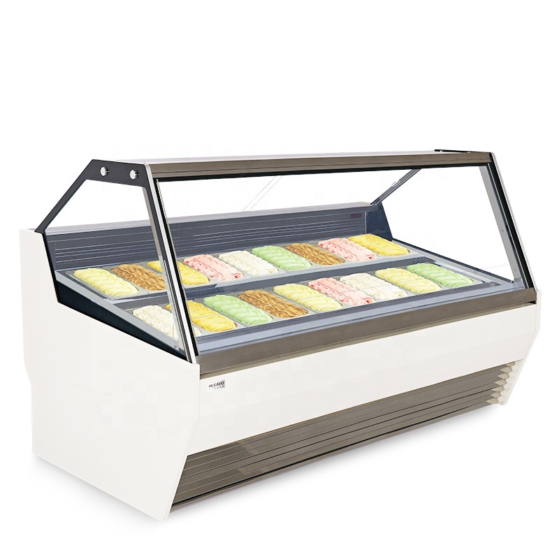 Carré Bonbons Armoire Comptoir Réfrigéré Congélateur D'affichage en Verre Vitrine De Crème Glacée