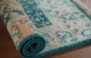 Tapis moderne 5x8 Teal Oushak Accent Tapis fait à la main en coton oriental colorant végétal abstrait pour la prière d'exercice à domicile pour l'entrée - Product Image 2