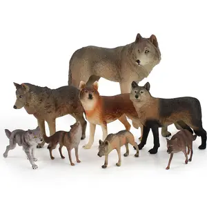 Simulated forest pack Black steppe roaring male Big bad Wolf wild animal static sand table decoration