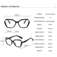 Lunettes de vue tendance en forme de diamant, monture transparente surdimensionnée, élégantes, anti-lumière bleue, pour ordinateur, vente chaude