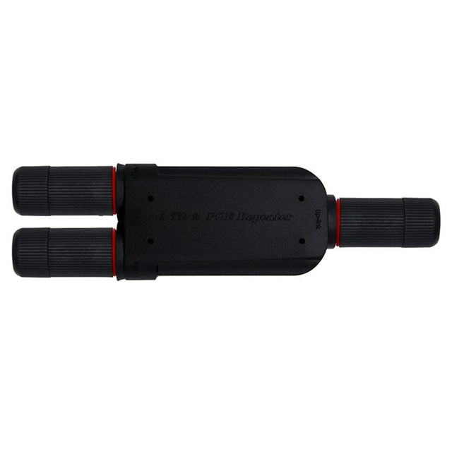 2 Port Waterproof POE Repeater IP66 10/100Mbps 1 to 2 PoE Extender with IEEE802.3af/at 48V Outdoor for POE Switch Camera
