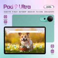 Tablet Pad 9 Ultra 11-Inci 2K HD 16GB+1TB 108MP 8000mAh 5G Dual SIM+TF untuk Anak-Anak Peluncuran Global Eropa/Amerika Selatan Multibahasa