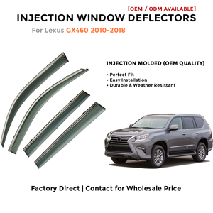 Injection Window Visors Rain Guards for Lexus GX460 2010-2018 | Side Window Deflectors Custom Fit Auto Accessories - Product Image 2