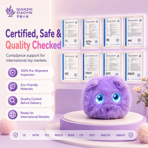 ตุ๊กตาแรคคูนสีม่วง AI พร้อมระบบสั่นสะเทือน ระบบสัมผัสตอบสนองด้วยเสียง จำลองเสียงพูด หน่วยความจำระยะยาว รองรับ 50+ <span class=keywords><strong>ภาษา</strong></span> ตา LED ระบบ WiFi 2.4G - Product Image 6