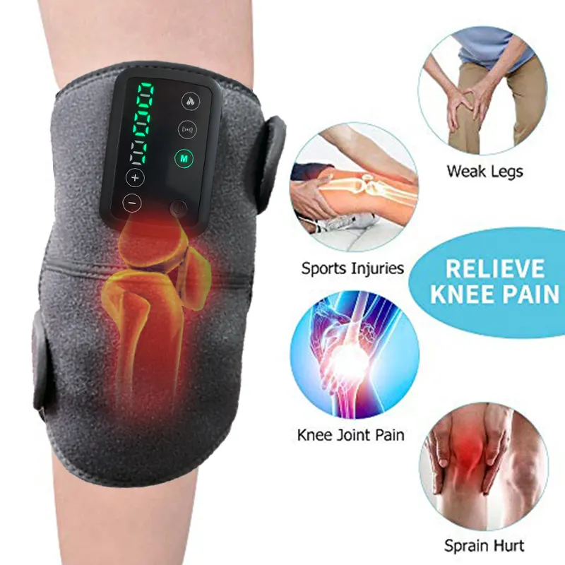 2023 Smart Heating And Vibrating Knee Massager Electric Heating Knee Massager Machine with EMS For Knee Shoulder Pain relief