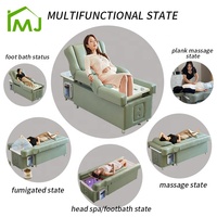 Fauteuil de Salon Relevable, Table de Pédicure et Soin des Pieds, Lit de Lavage Capillaire et Spa Tête