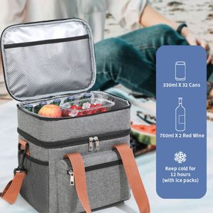 Sac isotherme souple et imperméable pour pique-nique, glacière de transport pour aliments, idéal pour le camping et les escapades de fin de semaine, avec réduction en gros - Product Image 3