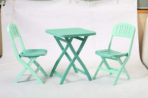 Modern portátil <span class=keywords><strong>Gray</strong></span> Square plástico mesa dobrável e cadeira para casa varanda ao ar livre - Product Image 2