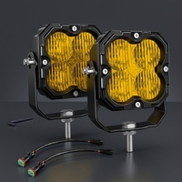 Lampe cube LED simple 4,5 pouces 30W Jaune IP67 Étanche à la poussière DC 12V-24V 5000LM Faisceau large Éclairage de travail pour SUV