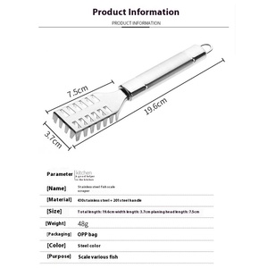 Outil de cuisine Outils de cuisine en acier inoxydable Détartreur à poisson Extracteur de peau Grattoir à écailles en métal pour <span class=keywords><strong>la</strong></span> cuisine - Product Image 2