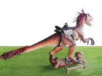 Dinosaure Velociraptor Animatronique Chevelu à Télécommande, à Monnayeur, avec Peau en Silicone et Châssis en Acier, qui Ruge, pour Parc d'Aventures