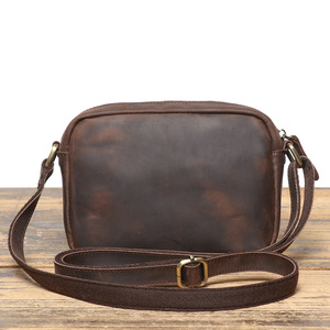 Latest Design Vintage Custom <b>Mens</b> Top Grain Crazy Horse Leather <b>Cross</b> Body Real Leather Satchel Bag Cowhide Shoulder Bag - Product Image 2