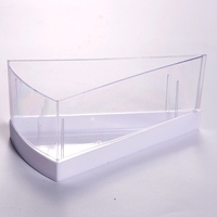 Boîte à gâteau triangulaire écologique recyclée promotionnelle, boîte alimentaire jetable personnalisée en plastique pour frites et gelée