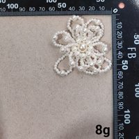 Patch tissé à la main en forme de fleur 3D avec perles et nœud, applique pour vêtement Hanfu de mariée, accessoire de décoration pour broche de vêtement DIY