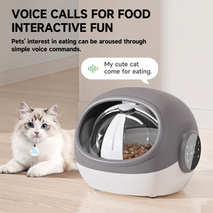 Distributeur automatique de nourriture pour chats Vansity avec appel vocal RFID, garantissant que les animaux de compagnie reçoivent une alimentation exclusive, distributeur de nourriture pour animaux avec porte à capteur - Product Image 4