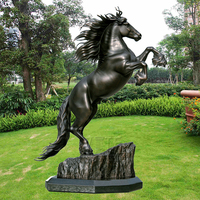 Vente flash : sculpture de cheval en bronze poli grandeur nature, statue de jardin