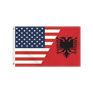 高速配送カスタム3x5ftアルバニア国旗バナー厚い生地カスタマイズされたデジタル印刷3*5アルバニア国旗