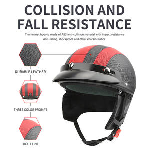 Vente en gros Casques de moto unisexe style classique 4 saisons taille libre design rétro <span class=keywords><strong>casque</strong></span> demi-visage - Product Image 4